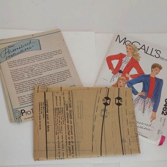McCalls 8462 Vintage 1983 Sewing Pattern Womens Jacket Size 10 - Picture 7 of 9